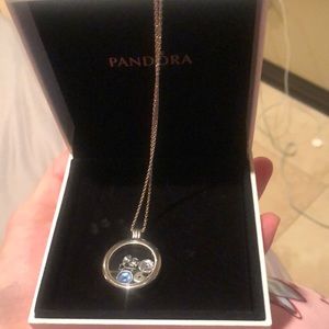 AUTHENTIC PANDORA NECKLACE WITH 5 CHARMS
